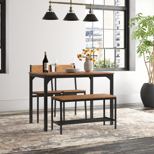 Dining Table with Chair and Bench Kitchen & Dining Room Sets You'll Love | Wayfair